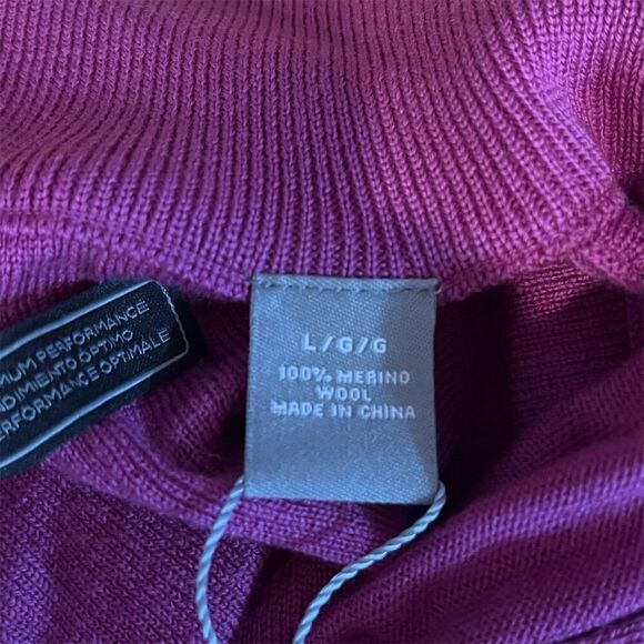 Callaway Men's Purple Merino Wool Quarter Zip Sweater Size L - Picture 5 of 6